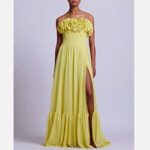 PatBo Pleated Strapless Maxi Dress